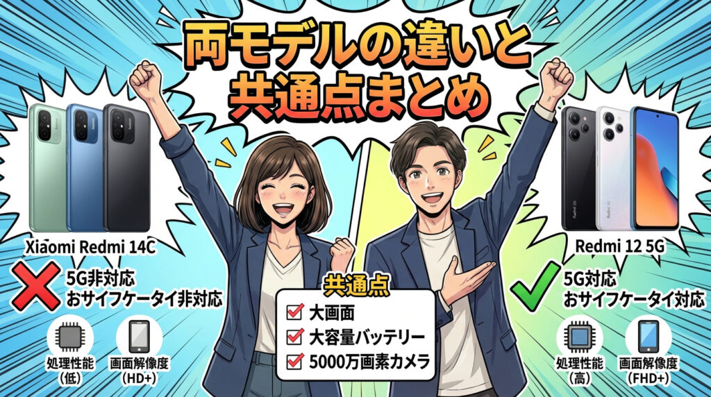 両モデルの違いと共通点まとめ