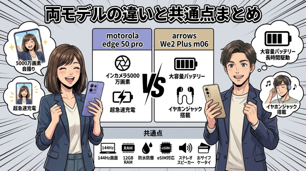 両モデルの違いと共通点まとめ