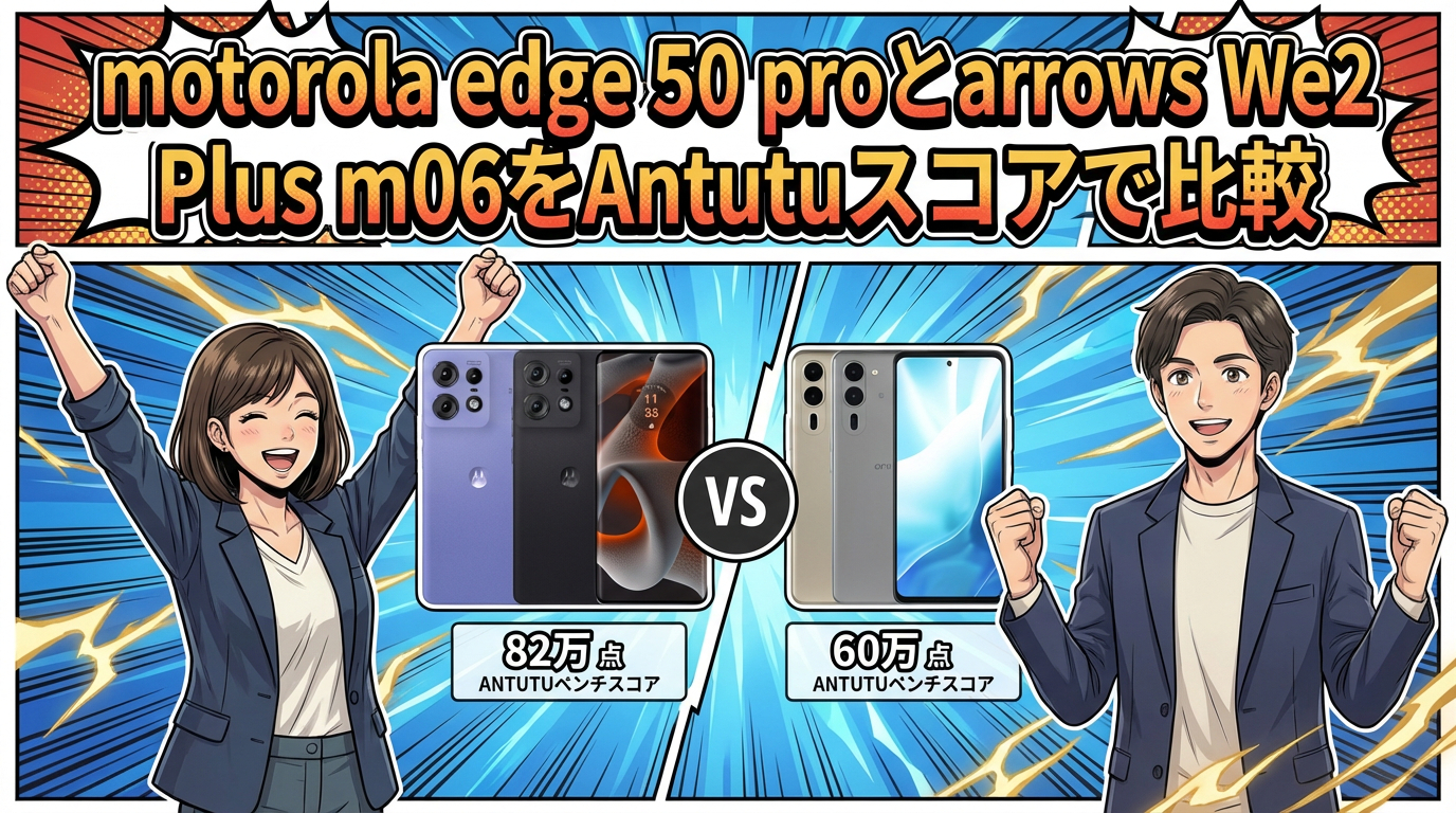 motorola edge 50 proとarrows We2 Plus m06をAntutuスコアで比較