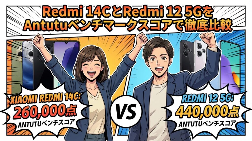 Redmi 14CとRedmi 12 5GをAntutuベンチマークスコアで徹底比較