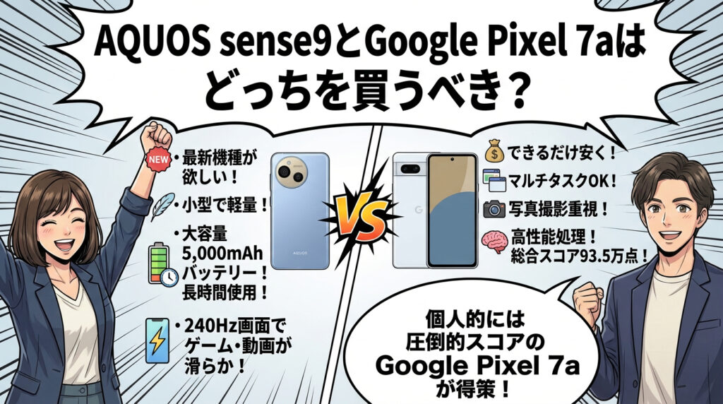 AQUOS sense9とGoogle Pixel 7aはどっちを買うべき